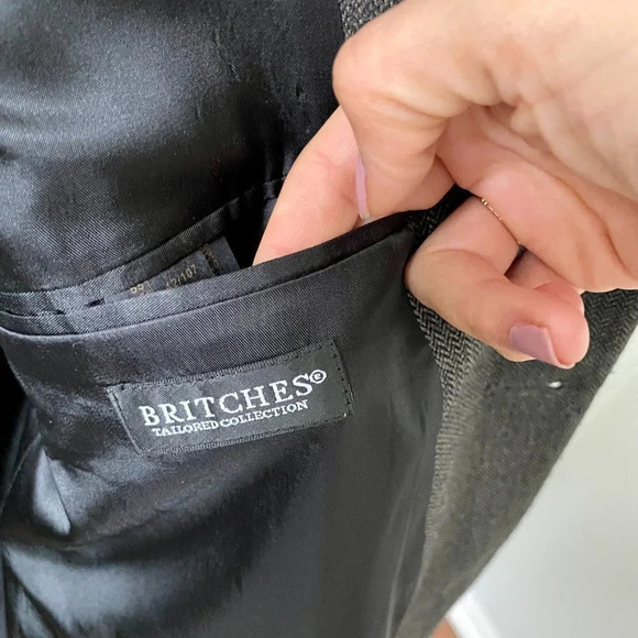 Men's'  Gray Britches Wool Sport Coat/Blazer - 42R/107 - Picture 5 of 15